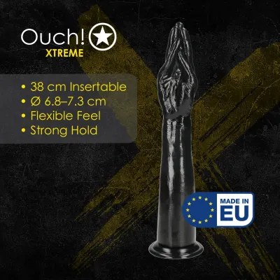 Dildo ve tvaru ruky s předloktím Ouch! Helping Hand s přísavkou, černé, 38 cm - obrázek 5