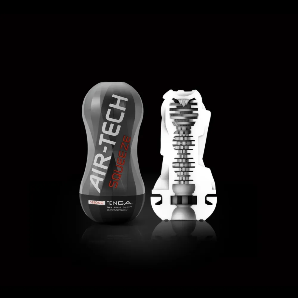 Masturbátor Tenga Air-Tech Squeeze Strong s pružným pouzdrem, černý - obrázek 2