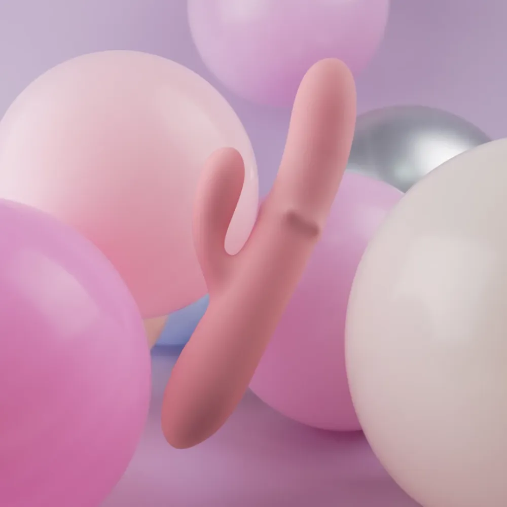 Rabbit vibrátor Svakom Mora Neo s přirážením a aplikací, růžový (Peach Pink) - obrázek 9