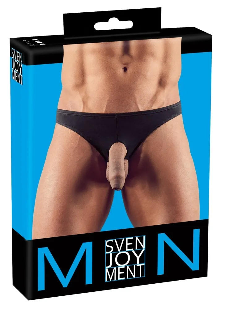 Pánská tanga Mister B s anatomickými kroužky, černá, S