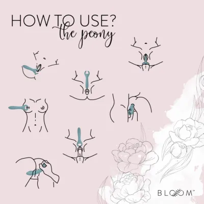 Oboustranný vibrátor pro páry Bloom Peony, silikon, voděodolný, zelený - obrázek 3