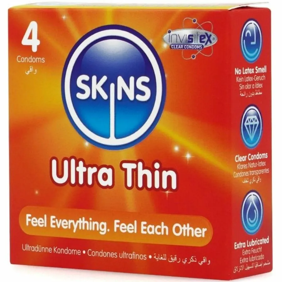 Tenké kondomy Skins Ultra Thin, 4 ks - obrázek 2