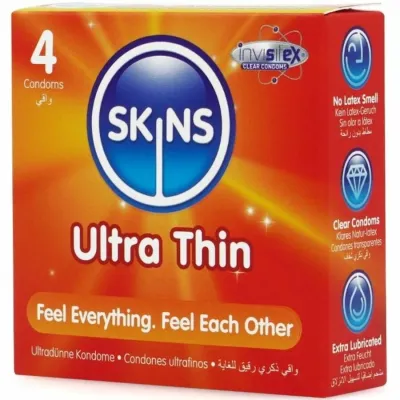Tenké kondomy Skins Ultra Thin, 4 ks - obrázek 2
