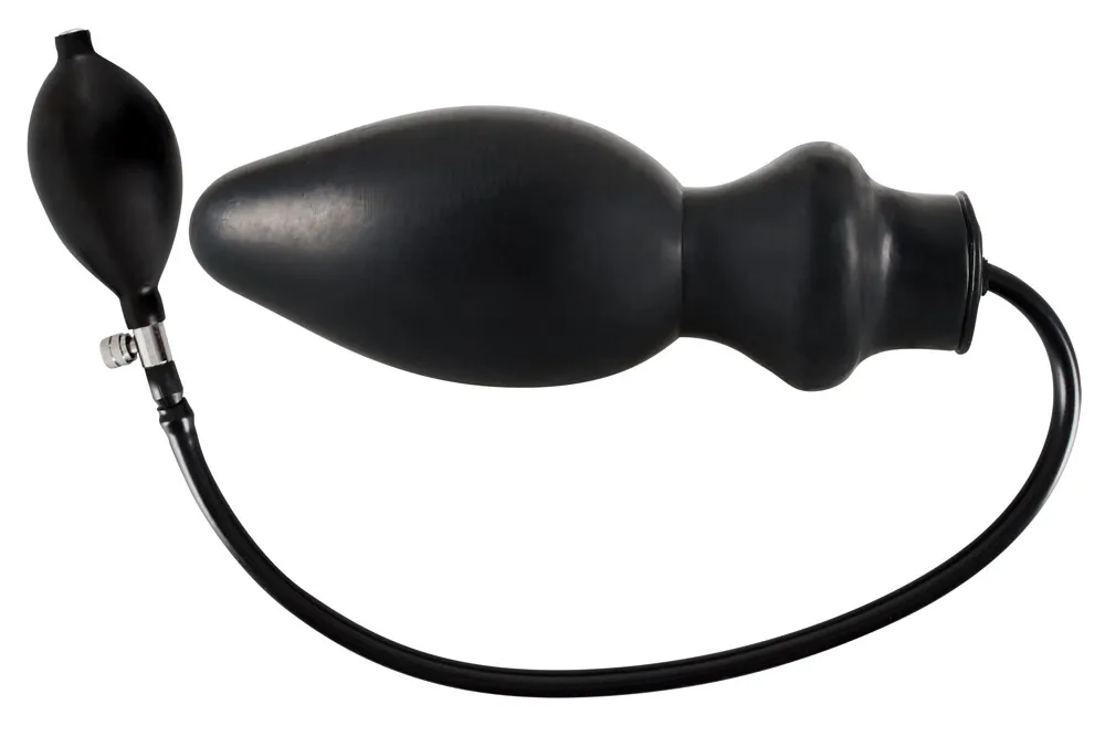 Nafukovací anální kolík You2Toys, latex, černý, 20 cm - obrázek 3