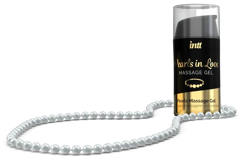 Masážní sada INTT Pearls in Love, perlový náhrdelník a silikonový gel 15 ml - obrázek 3