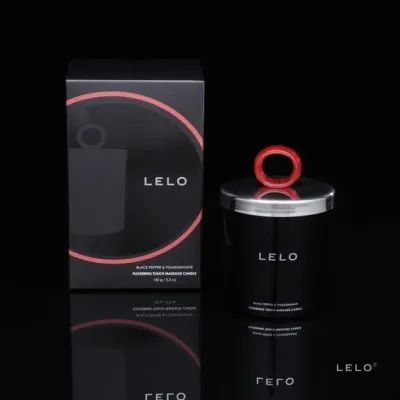 Masážní svíčka LELO, černý pepř a granátové jablko, 150 g - obrázek 3