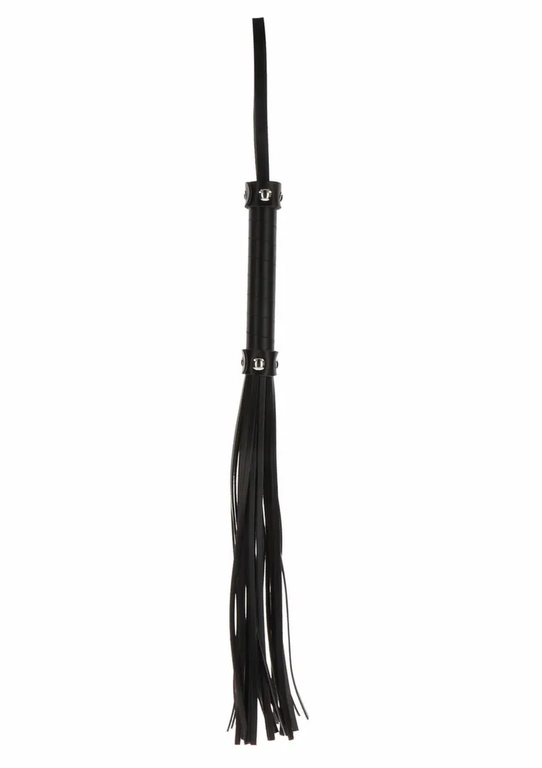 Velký bič TABOOM z veganské kůže, černý, 60 cm