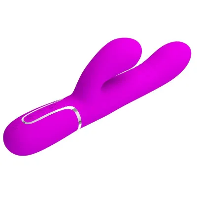 Multifunkční rabbit vibrátor na bod G Pretty Love s přirážením, fuchsiový - obrázek 5