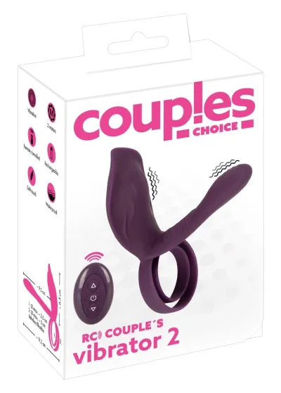 Vibrátor pro páry Couples Choice RC s erekčním kroužkem, dálkové ovládání, černý