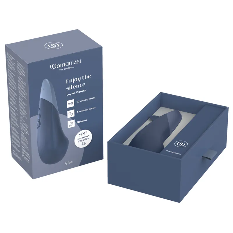 Tichý přikládací vibrátor Womanizer Vibe, tmavě modrý - obrázek 15
