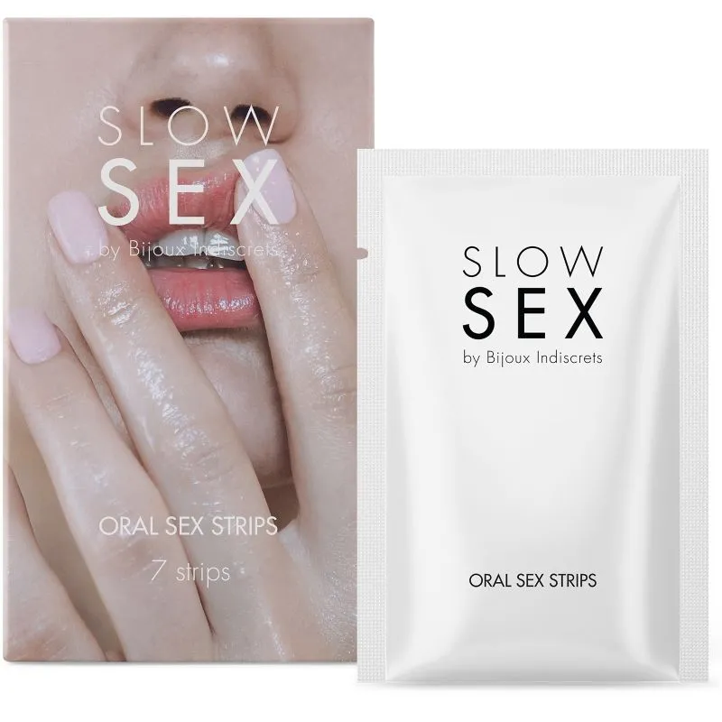 Mátové proužky na orální sex Bijoux Indiscrets Slow Sex, 7 ks