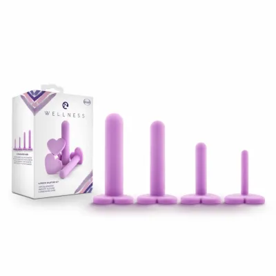 Sada silikonových dilatátorů Blush Wellness, 4 velikosti, fialová - obrázek 3