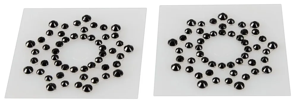Samolepky na tělo You2Toys, hvězdičky z kamínků, černé, 1,5 cm, 2 ks - obrázek 3