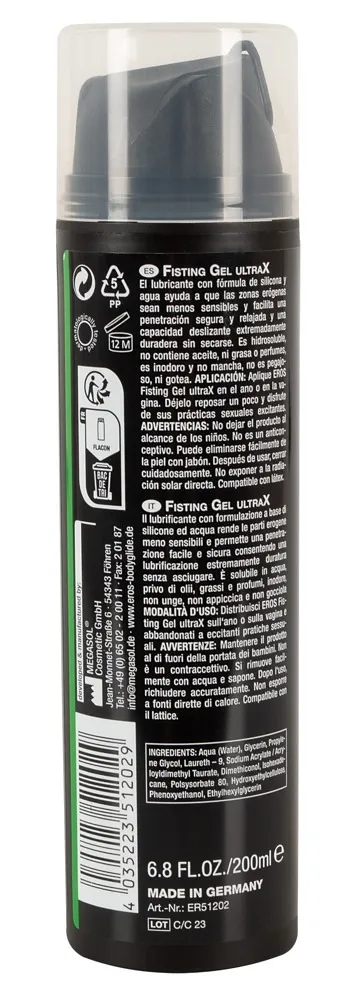 Hybridní lubrikační gel EROS UltraX na fisting, 200 ml - obrázek 4