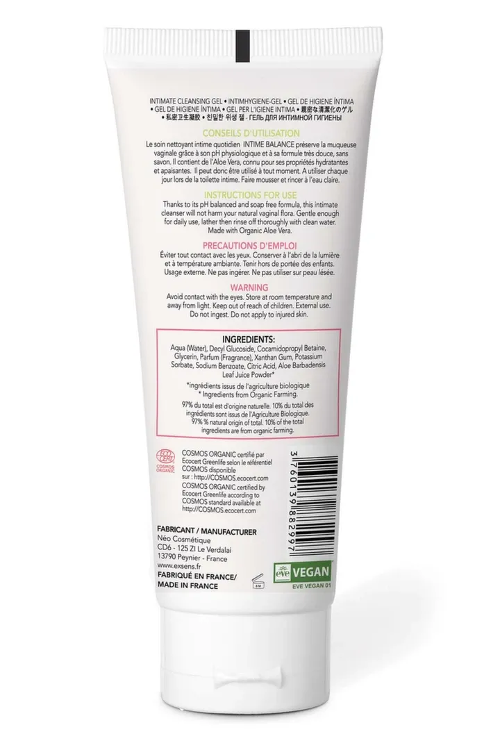 Intimní mycí gel EXSENS Intime Balance s bio aloe vera, 100 ml - obrázek 4