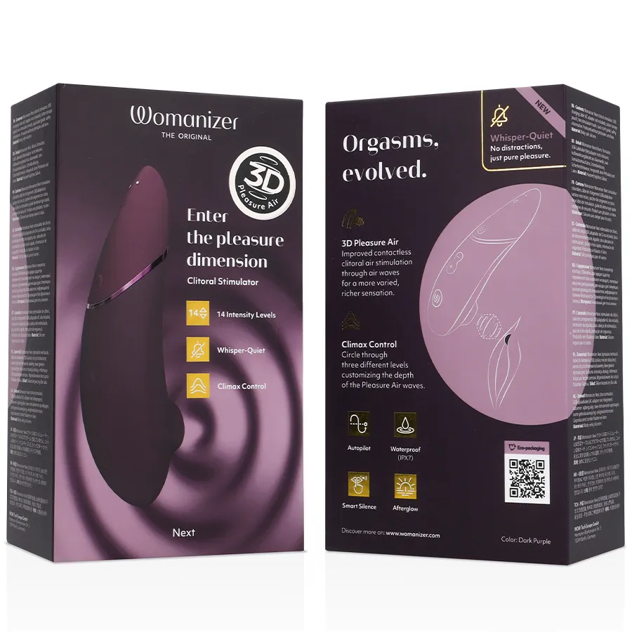Tlakový stimulátor klitorisu Womanizer Next s Climax Control, tmavě fialový - obrázek 16