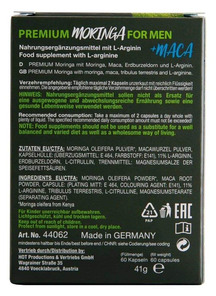 Kapsle pro muže HOT BIO Moringa Men Caps, 60 ks - obrázek 6