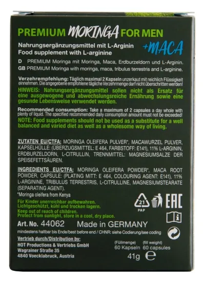 Kapsle pro muže HOT BIO Moringa Men Caps, 60 ks - obrázek 6