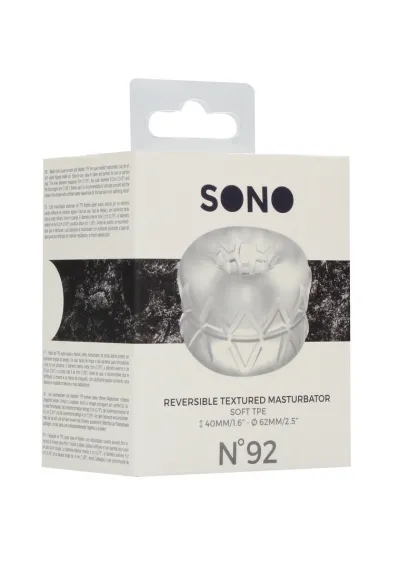 Erekční kroužek Sono No.92, multifunkční návlek a nárazník, TPE, průhledný - obrázek 6