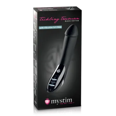 Vibrátor s elektrostimulací Mystim Tickling Truman, silikon, černý, 27 cm - obrázek 2