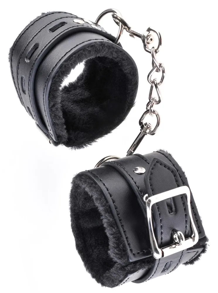 Pouta s umělou kožešinou Fetish Fantasy Limited Edition Cumfy Cuffs, černá - obrázek 2