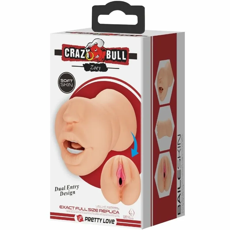 Umělá vagína Crazy Bull Zoey se dvěma vstupy, tělová - obrázek 8