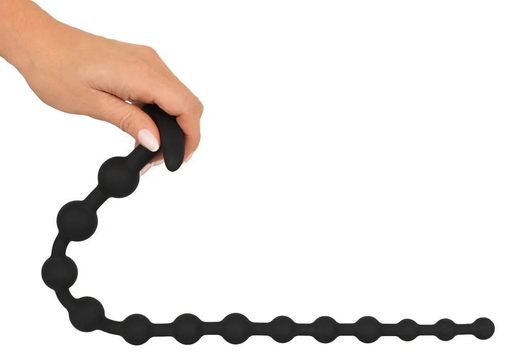 Anální kuličky Black Velvets, ohebné, silikonové, 13 kuliček, 50 cm - obrázek 7