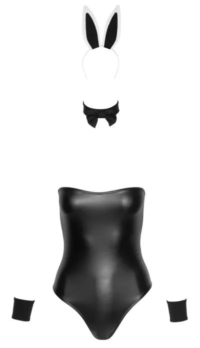 Kostým zajíčka Cottelli Costumes Bunny, pětidílná sada s body, černý, L - obrázek 6