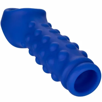 Návlek na penis s kuličkami CalExotics Admiral, tekutý silikon, modrý - obrázek 2