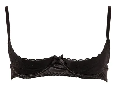 Vyšívaná otevřená podprsenka Cottelli Collection, černá, 85C - obrázek 4