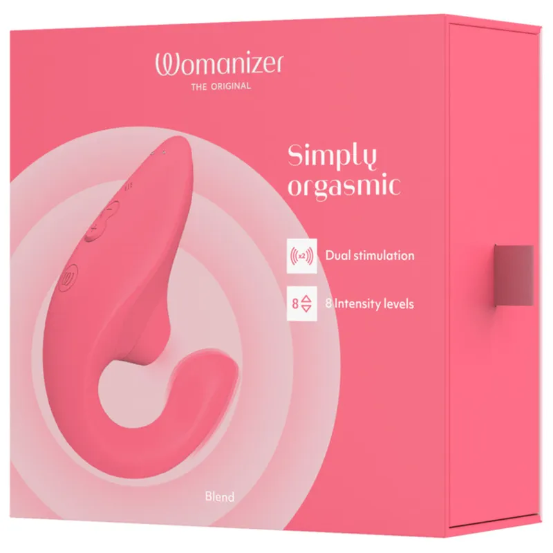 Rabbit vibrátor s tlakovým stimulátorem klitorisu Womanizer Blend, zářivě růžový (Rose) - obrázek 13