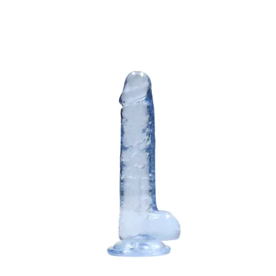 Realistické dildo RealRock Crystal Clear Model 7 s přísavkou, průhledné, 19 cm - obrázek 3