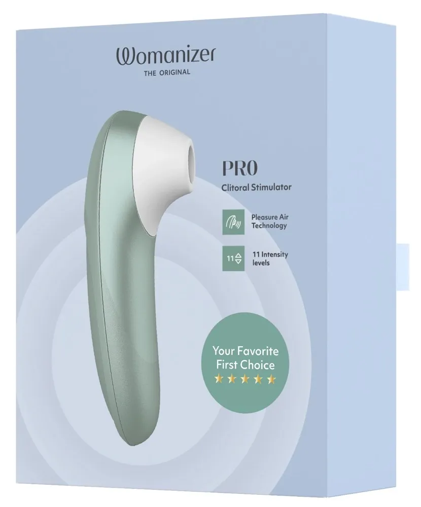 Tlakový stimulátor klitorisu Womanizer Pro Vibrant, šalvějově zelený