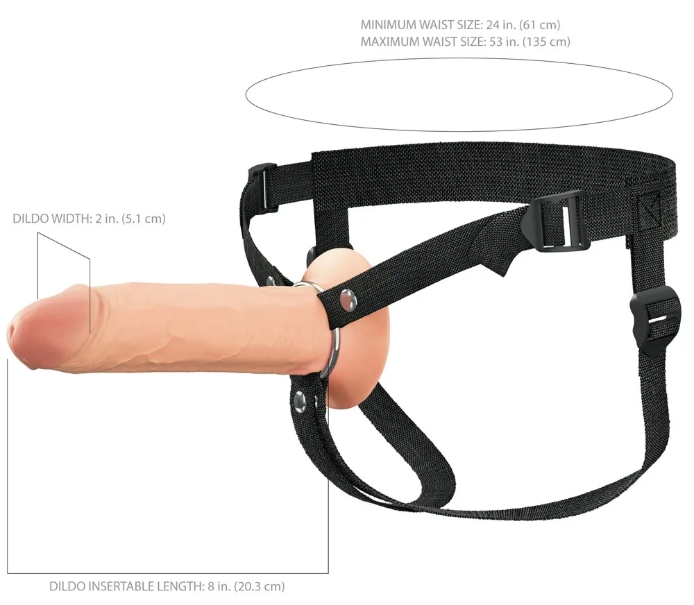 Dutý silikonový strap-on Fantasy X-tensions Elite s postrojem, 20,3 cm - obrázek 8