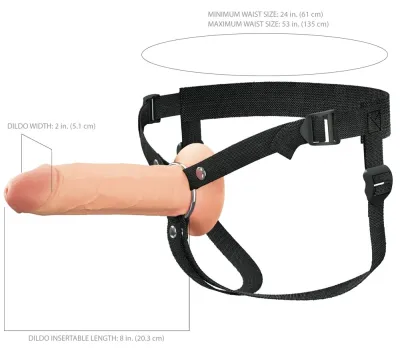 Dutý silikonový strap-on Fantasy X-tensions Elite s postrojem, 20,3 cm - obrázek 8