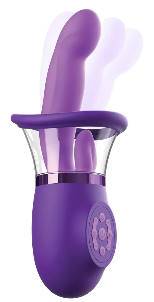 Rabbit vibrátor se sáním Fantasy For Her Ultimate Pleasure Pro Plus, fialový, 20,3 cm - obrázek 4