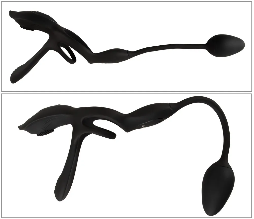 Vibrační systém pro páry Couples Choice RC Multi Function 5 v 1, černý - obrázek 5