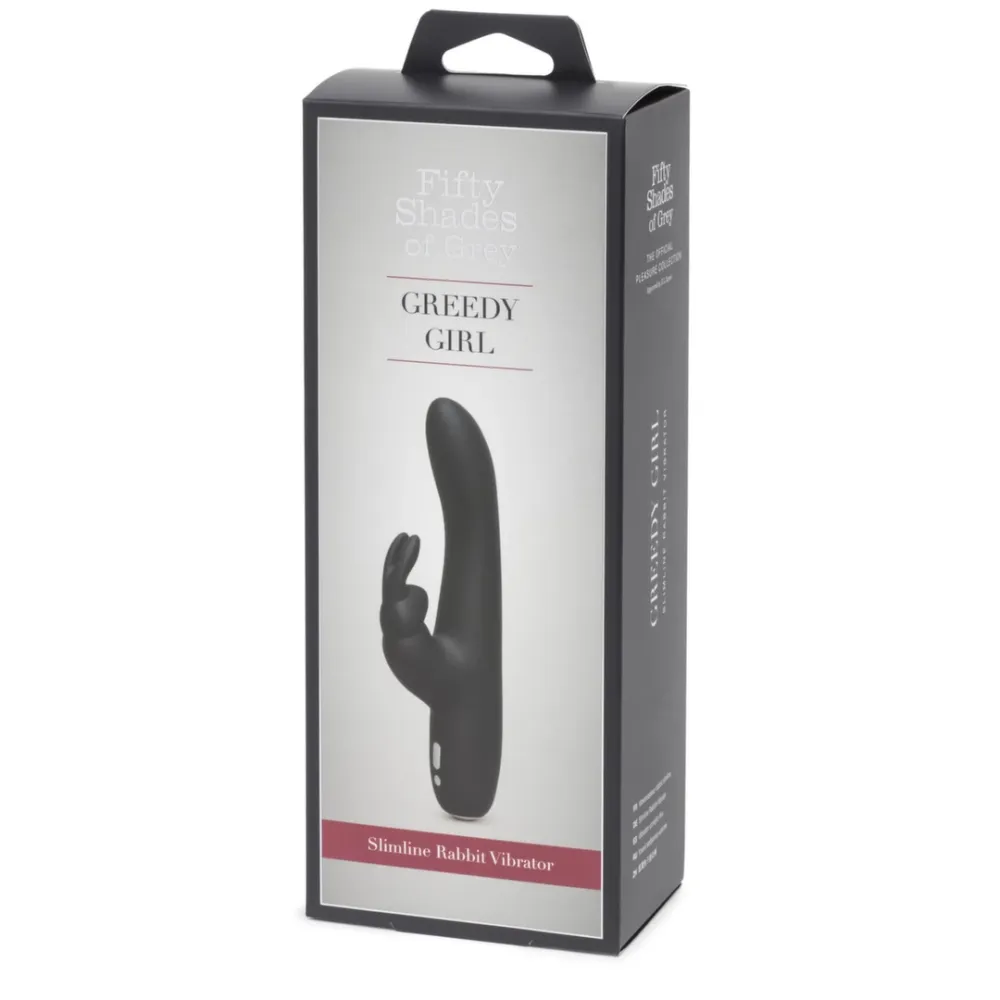 Rabbit vibrátor Fifty Shades of Grey Greedy Girl Slimline, nabíjecí, černý - obrázek 7