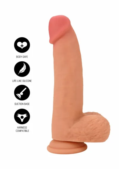 Realistické dildo Inferno by Hidden Desire Dual-Density, tekutý silikon, 18 cm, tělové - obrázek 10