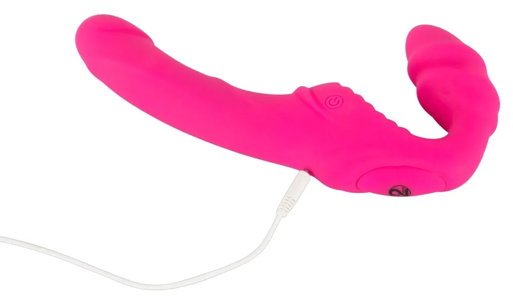Vibrační strap-on bez postroje You2Toys Strapless, silikonový, fialový, 22 cm - obrázek 7