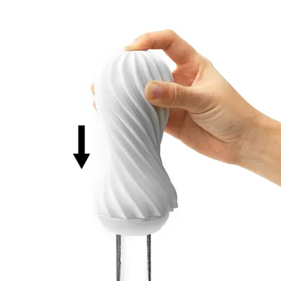 Tenga Flex Rocky Black, spirálový masturbátor s pevnou strukturou, černý - obrázek 5