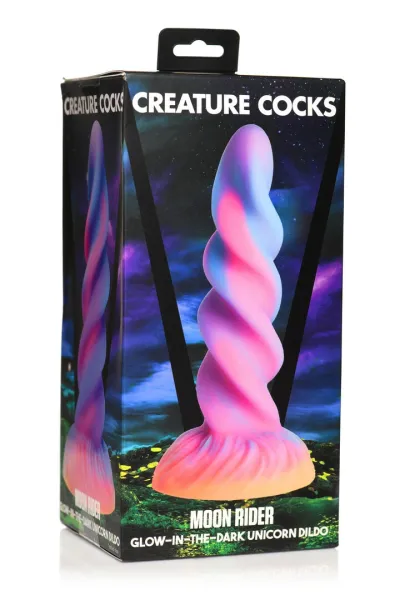 Fantasy dildo Blush Moon Rider ze silikonu s přísavkou, svítí ve tmě, L - obrázek 2