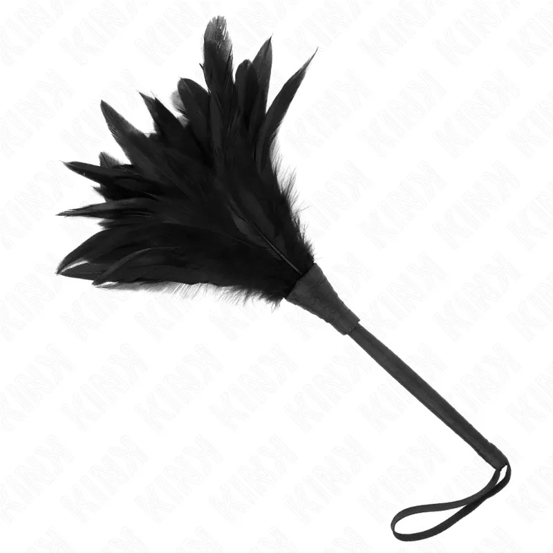 Lechtátko z kuřecího peří ve tvaru rohu KINK, černé, 36 cm - obrázek 2