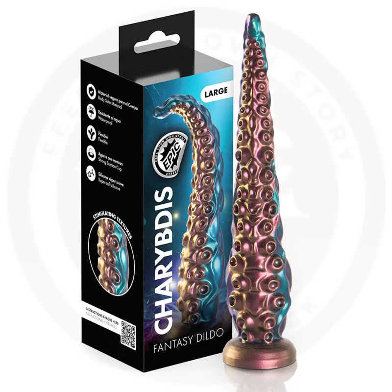 Silikonové dildo chapadlo EPIC Charybdis, velké, 31,5 cm, modré