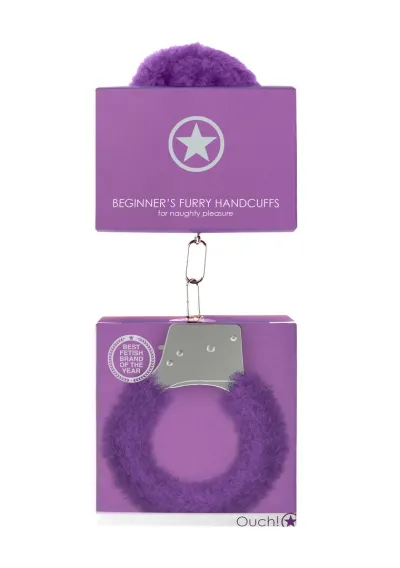 Kovová pouta s kožešinou You2Toys Beginner’s Furry Handcuffs, stříbrná - obrázek 2