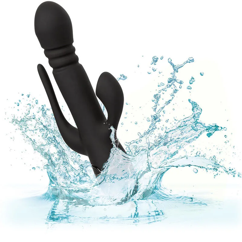 Rabbit vibrátor CalExotics Triple Euphoria s přirážením a sáním, černý - obrázek 8
