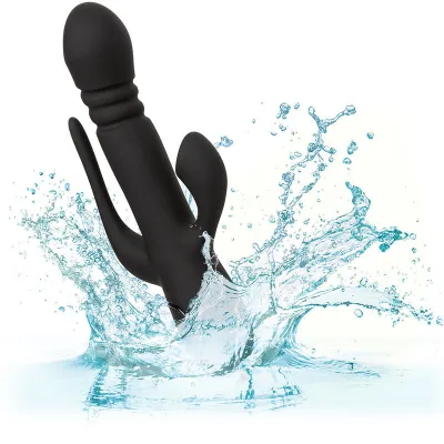 Rabbit vibrátor CalExotics Triple Euphoria s přirážením a sáním, černý - obrázek 8