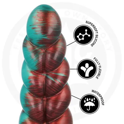 Silikonové dildo EPIC Zirion Aridfire, 20,6 cm, červenooranžové - obrázek 4