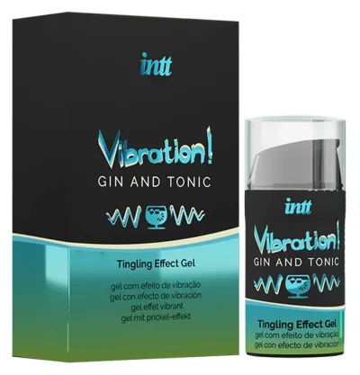 Vibrační stimulační gel INTT Vibration, gin s tonikem, 15 ml - obrázek 3