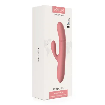 Rabbit vibrátor Svakom Mora Neo s přirážením a aplikací, růžový (Peach Pink) - obrázek 7